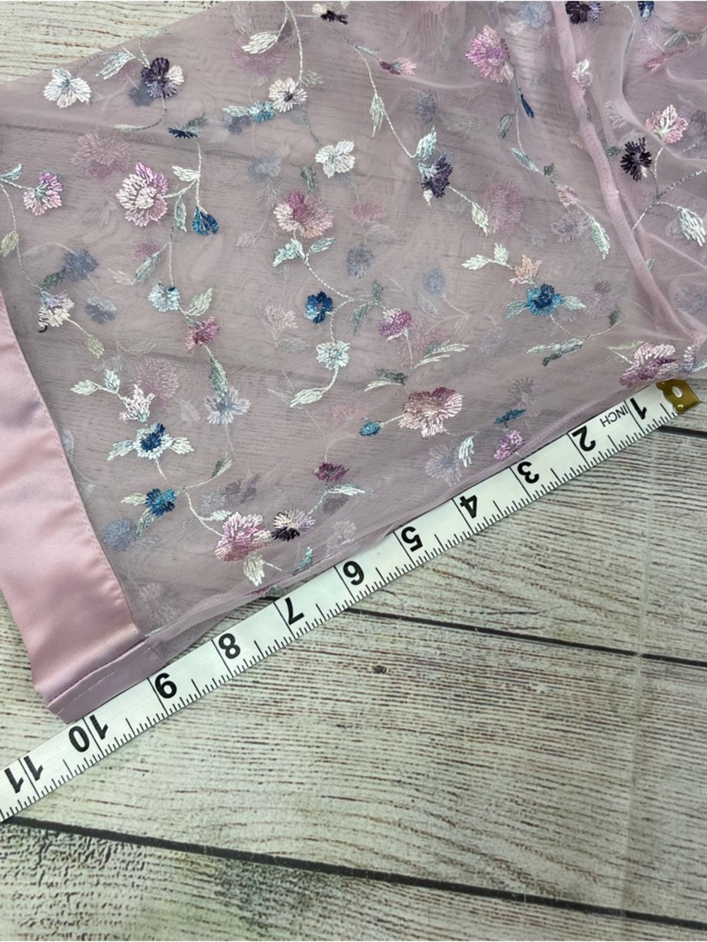 Lavender Purple Sheer Floral Embroidered Robe Fairy Whimsical Size M/L Boho - Picture 10 of 10